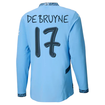#17 De Bruyne Manchester City Home Jersey 2024/2025 Long Sleeve