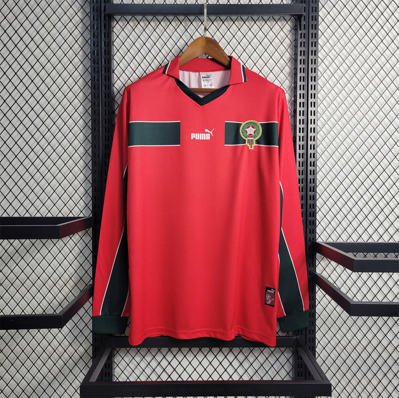 Morocco 1998 Away Red Retro Jersey - Long Sleeve