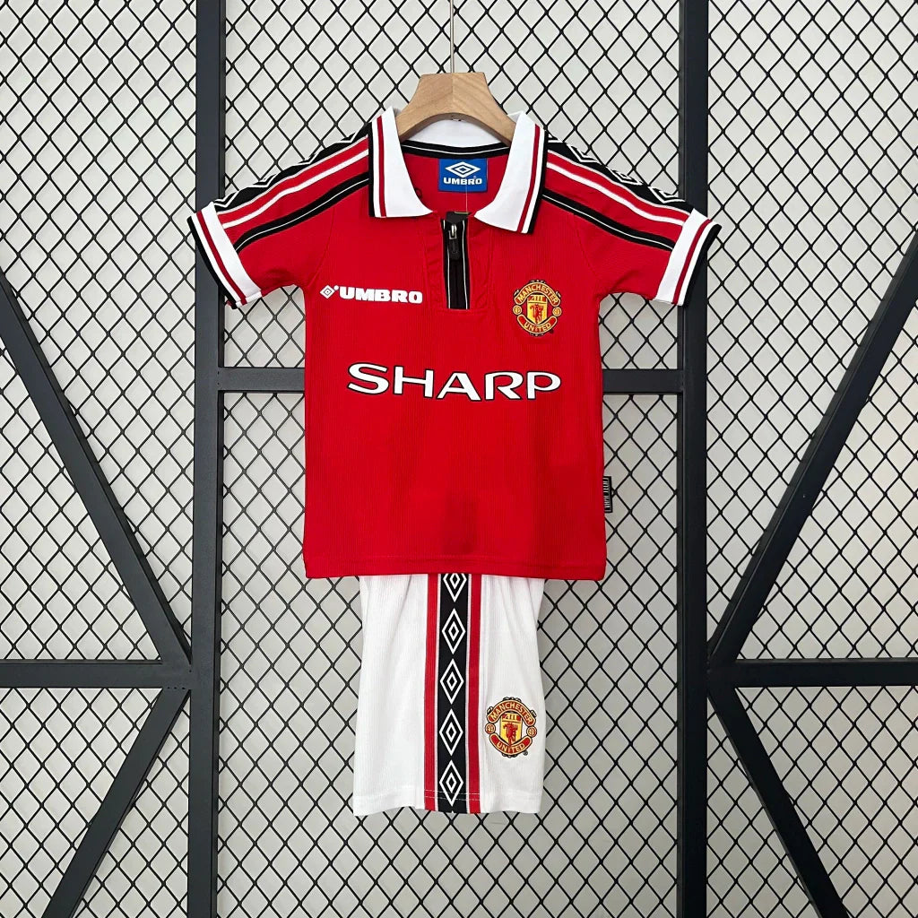Kids Manchester United Home Kit 1999/2000 - Retrテエ