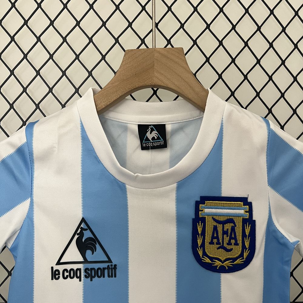 Camiseta Argentina Retro 1986 para niﾃｱos