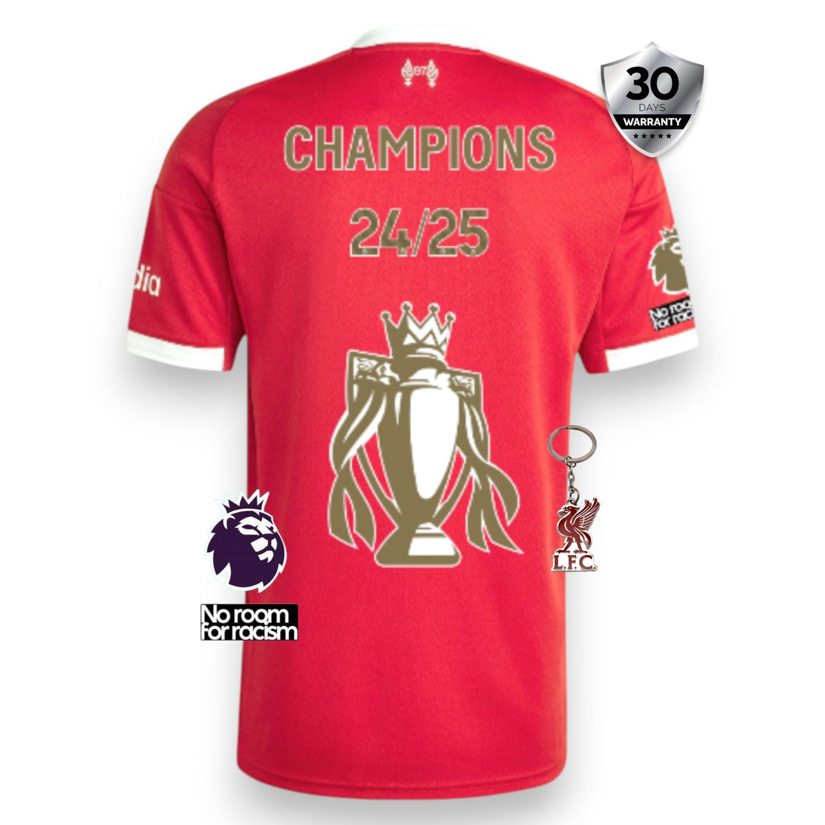 Liverpool Home Jersey 2025/26 - CHAMPIONS 24/25 & Gold Trophy